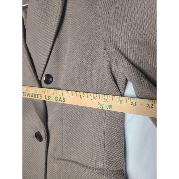 BCBGMAXAZRIA Womens Peak Lapel Double Breasted Coat Large Stone Taupe Classic - Picture 9 of 13